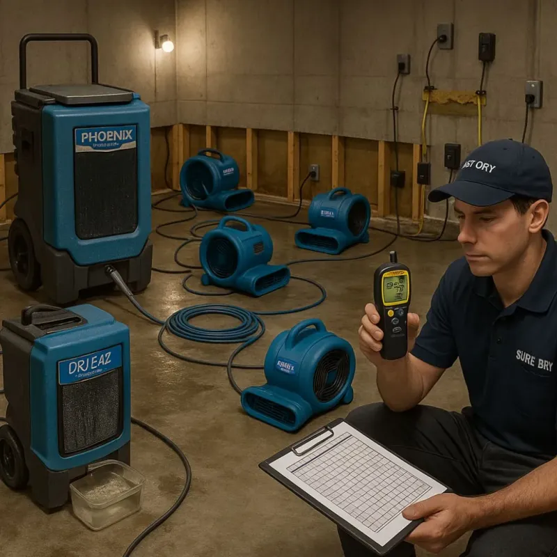 Structural Drying and Dehumidification process in Onarga, IL